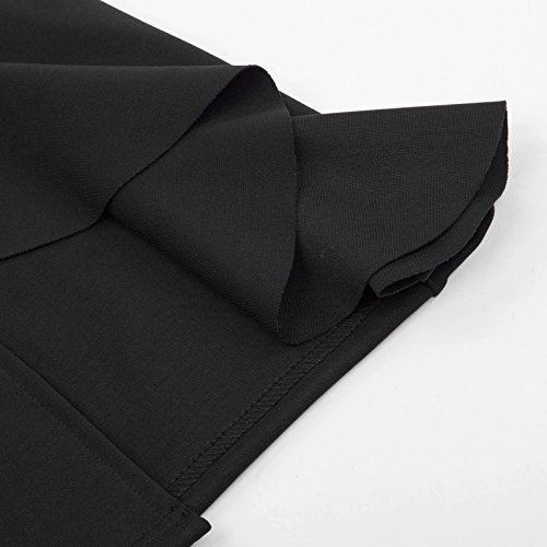 Solid Midi Pencil Skirt for Office (Black, L) Solid Midi Pencil Skirt for Office (Black, L)